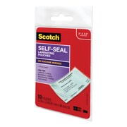Scotch Self-Sealing Laminating Pouches, 9 mil, 3.8" x 2.4", Gloss Clear, PK10 LS851-10G
